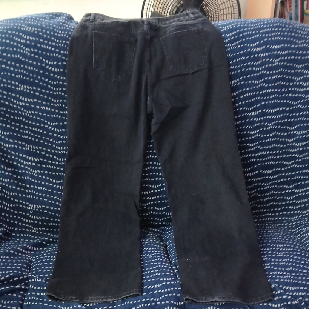 Source Unknown Black Pants with Yellow Drip Emoji Design - Picture 3 of 3